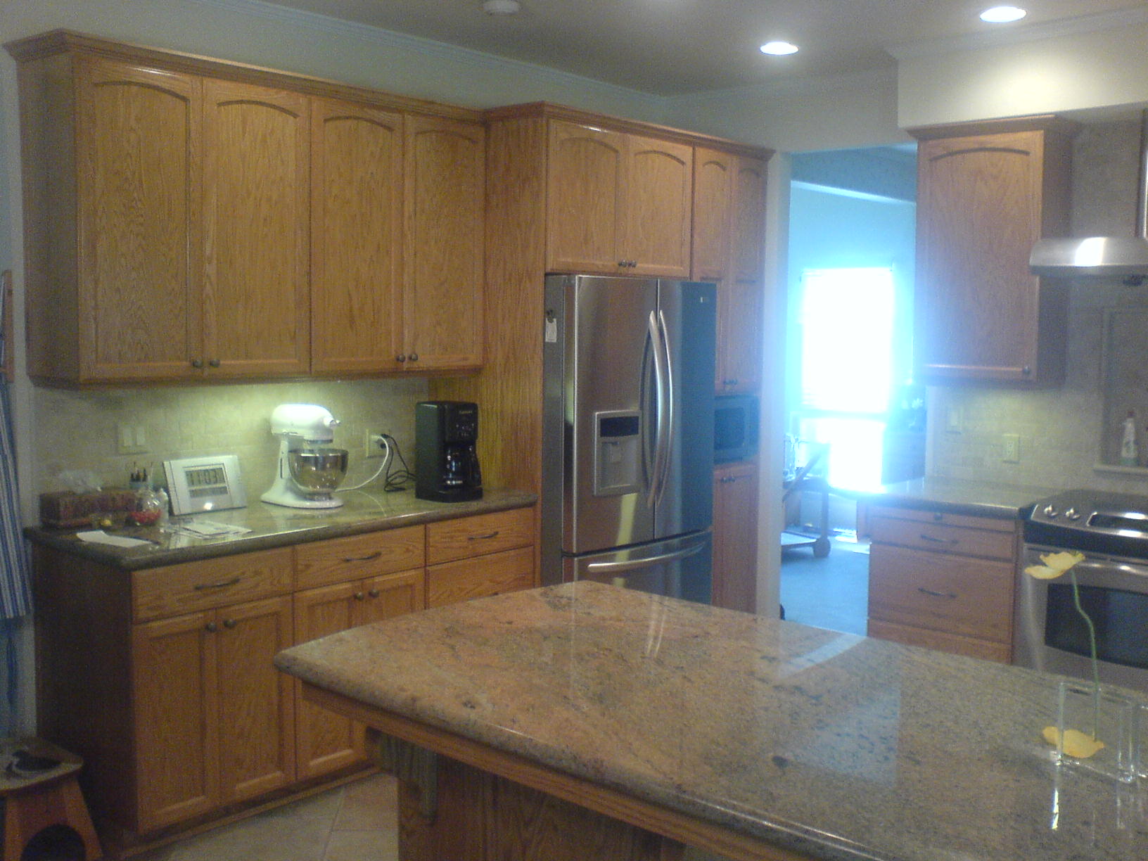 Oak insert panel kitchen cabinets