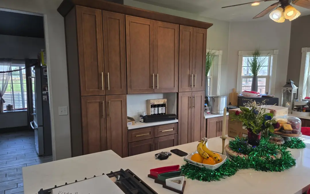 Christmas Kitchen Remodel With Oak Prefab Cabinets